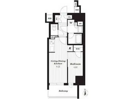 オープンレジデンシア金山セントラル(1LDK/5階)の間取り写真