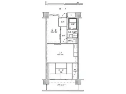 コーシャハイツ港(2DK/14階)の間取り写真