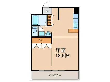 レ・フォール(ワンルーム/2階)の間取り写真