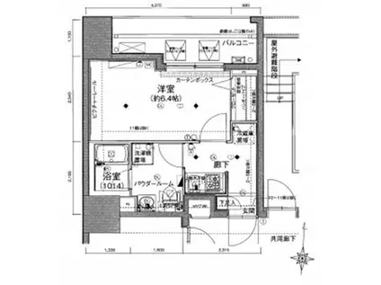 メインステージ住吉(1K/6階)の間取り写真