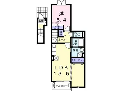 モーデカーサ(1LDK/2階)の間取り写真