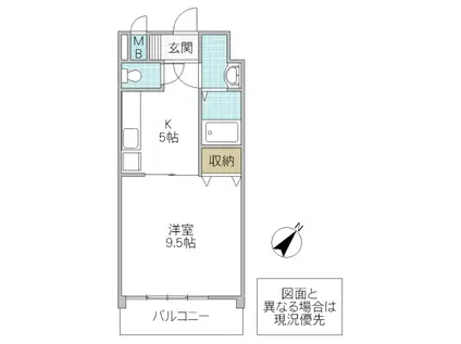 エイブル春日(1K/5階)の間取り写真