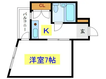 ガディルタガワ(1K/3階)の間取り写真