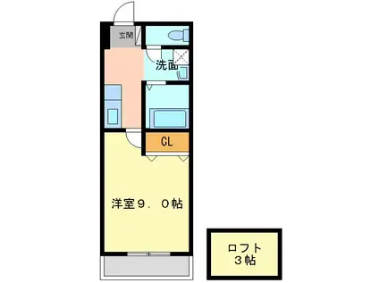 エスコート7(1K/1階)の間取り写真