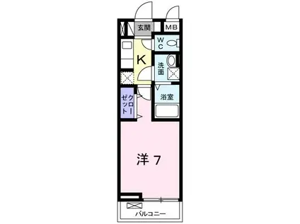 メゾンサンライズ(1K/2階)の間取り写真