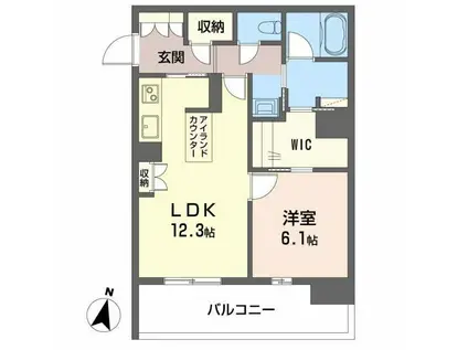 LUANA KAMISUGI(1LDK/1階)の間取り写真