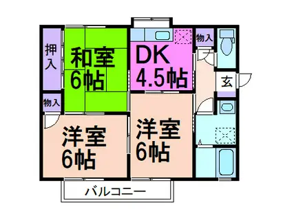 ハイメゾン坂本(3DK/2階)の間取り写真