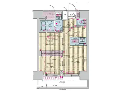 プレサン上前津ディアシス(2LDK/11階)の間取り写真