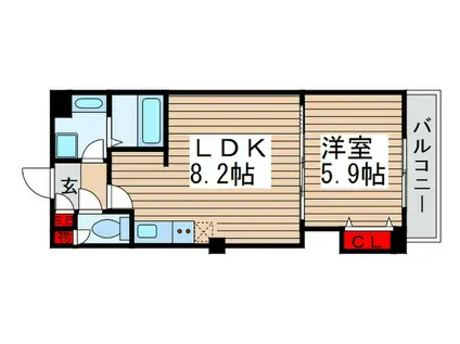 ウイリアムII(1LDK/4階)の間取り写真