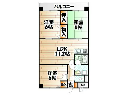 ソフィア(3LDK/5階)の間取り写真