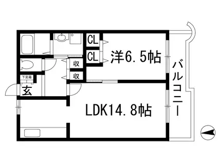 アルビス伊丹千僧9号棟(1LDK/3階)の間取り写真