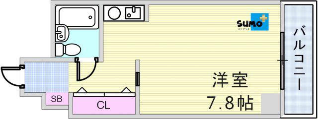 学が丘カレッジハイツ(ワンルーム/6階)の間取り写真