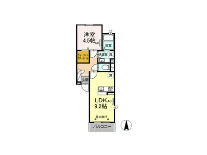 D-ROOM目黒本町(1LDK/3階)の間取り写真