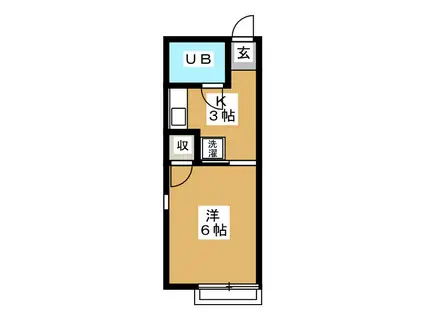 CASAクレッシェント(1K/1階)の間取り写真