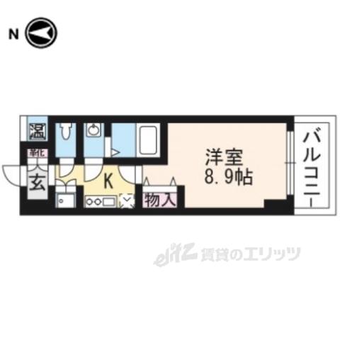 YS FLATS西陣(1K/2階)の間取り写真