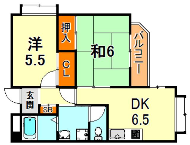 メゾンミヤマエ(2DK/3階)の間取り写真