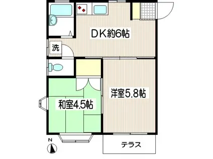 第5松本ハイツ(2DK/1階)の間取り写真