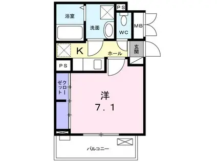 ル・リアン柏の葉II(1K/3階)の間取り写真