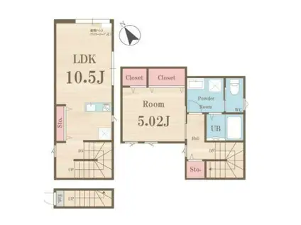 フローラメゾン西荻窪(1LDK/1階)の間取り写真