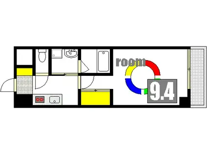 UNISON NEXT(1K/3階)の間取り写真