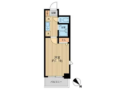 レジディア南行徳(1K/1階)の間取り写真