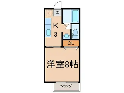 フラットマジョルカ(1K/2階)の間取り写真