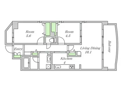 シャーメゾン相生通(2LDK/5階)の間取り写真