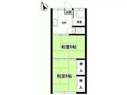 立野ハイツ(2K/1階)の間取り写真