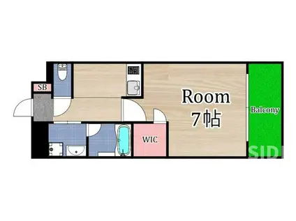 ウェルスクエア都島(1K/3階)の間取り写真