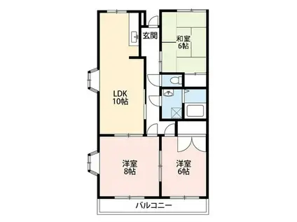 ハイツサイトー(3LDK/1階)の間取り写真