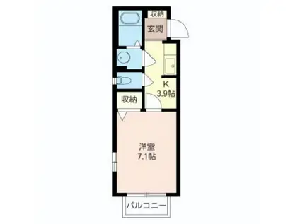 SUNNY PARK(1K/2階)の間取り写真