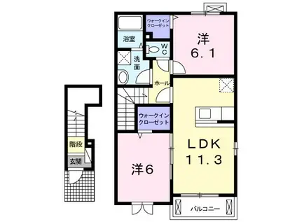 サンシャイン I番館(2LDK/2階)の間取り写真