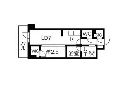 シーズンフラッツ高田馬場リバーサイドサウス(1LDK/2階)の間取り写真