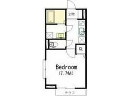 フォレスト刀根山(1K/1階)の間取り写真