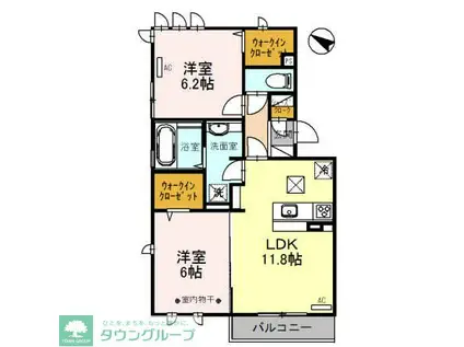 ロイジェントパークス レイクタウンII(2LDK/1階)の間取り写真