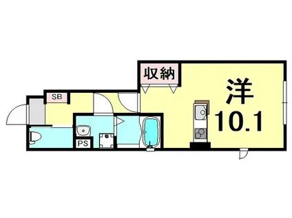 東園田ハイツ(1K/1階)の間取り写真