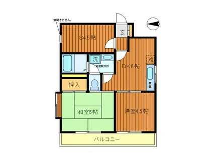 ライオンズマンション杉並堀ノ内(2SDK/3階)の間取り写真