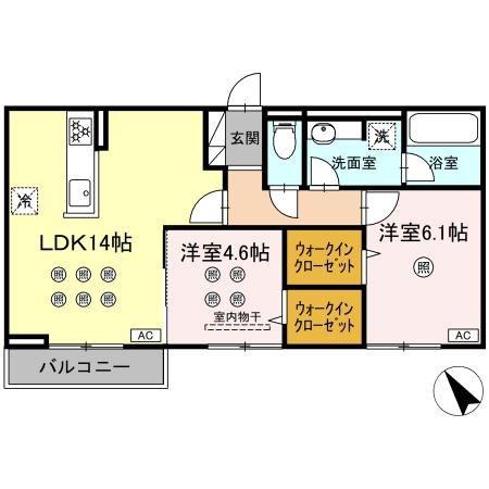 JR筑豊本線 二島駅 徒歩19分 2階建 築1年(2LDK/2階)の間取り写真