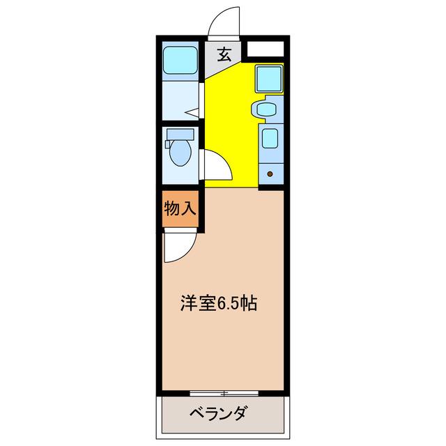 ベレッツァ岐阜(ワンルーム/2階)の間取り写真