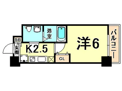 アリビオ立花I(1K/10階)の間取り写真