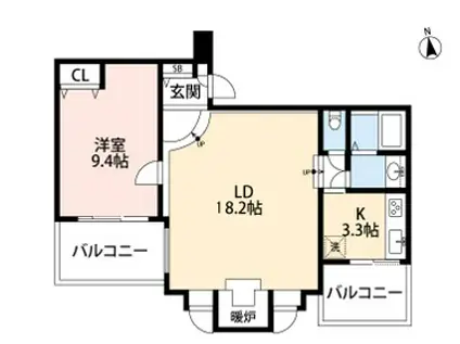 自由が丘レックス(1LDK/3階)の間取り写真