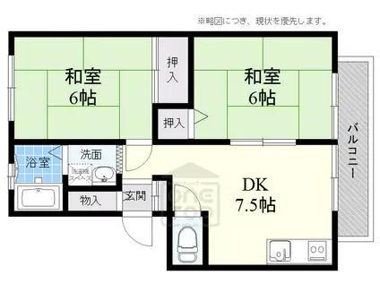 リビエール春風(2DK/2階)の間取り写真