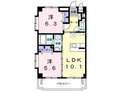 サンリットアイ(2LDK/2階)の間取り写真