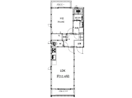 OHANA ALO御器所(1LDK/2階)の間取り写真