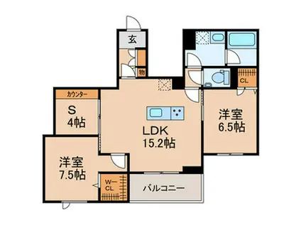 GRANDY VILLA OHTAKANOMORI II(2SLDK/3階)の間取り写真