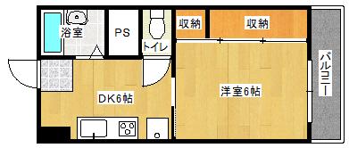 新福島ビル(1DK/2階)の間取り写真
