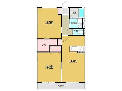 レトア・ガーデンヒルズ(2LDK/2階)の間取り写真