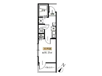 MELDIA高津A(1K/3階)の間取り写真