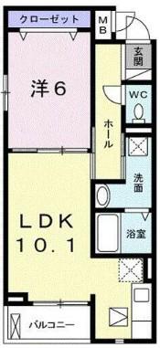 コンフォートアゼリア(1LDK/3階)の間取り写真