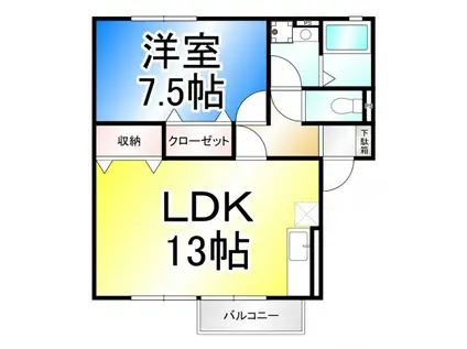 フォースアベニュー和田(1LDK/2階)の間取り写真